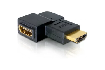 Delock 65076 HDMI M/F adapter, átalakító 90°jobb fekete
