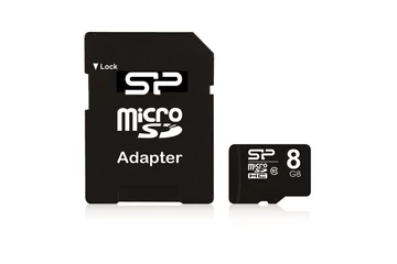 Silicon Power MicroSD kártya - 8GB microSDHC Class10 + adapter