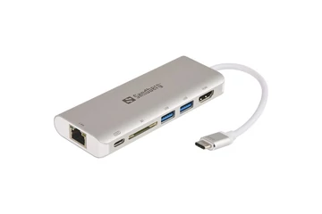 Sandberg Notebook Dokkoló - USB-C Dock HDMI+LAN+SD+USB,61W (USB-C bem. / HDMI+USB3.0+USB-C+RJ45+SD kim.)
