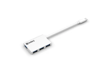 Sandberg USB Hub - USB-C to 4xUSB3.0 Pocket Hub (ezüst; USB-C bemenet; 4port USB3.0 kimenet, aluminium)