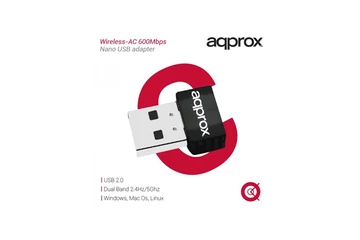 APPROX Hálózati Adapter - USB, nano, Dual-Band, 600 Mbps Wireless N (802.11b/g/n/ac)
