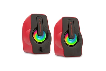 Rampage Hangszóró 2.0 - RMS-G7 Falsetto (6W RMS; hangerőszabályzó; 3,5mm jack; USB, RGD LED, Piros)