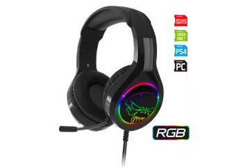 Spirit of Gamer Fejhallgató - PRO-H8 RGB Dark (MultiPlatform, mikrofon, 3.5mm jack, hangerőszabályzó, 2m kábel, fekete)