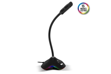 Spirit of Gamer Mikrofon - EKO 300 (RGB. USB csatlakozó, 150cm kábel, fekete)