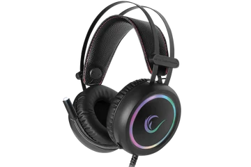 Rampage Fejhallgató - STORMY RGB (7.1, mikrofon, USB, hangerőszabályzó, nagy-párnás, 2m kábel, fekete)