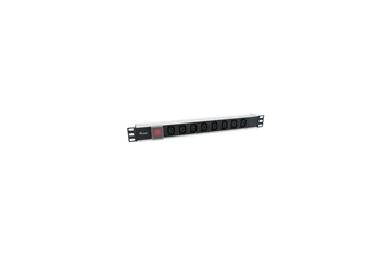 Equip Hálózati Elosztó - 333310 (IEC 320 C14, 8x IEC13, Rack 1U, 1,8m kábel, aluminium, fekete)