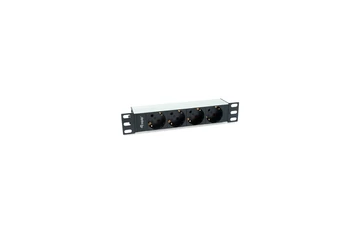 Equip Hálózati Elosztó - 333311 (Schuko, 4x Schuko, Rack 1U, 1,8m kábel, aluminium, fekete)