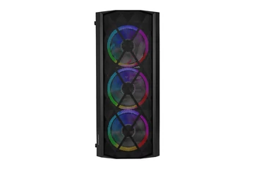 Everest Számítógépház -  BUMPY (fekete; plexi; ATX; alsó táp; 1x120mm LED; 1xUSB3.0 + 2xUSB2.0, I/O; porszűrő)
