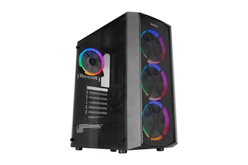 Everest Számítógépház -  FLAT MESH (fekete; plexi; ATX; alsó táp; 4x120mm LED; 1xUSB3.0 + 2xUSB2.0, I/O; porszűrő)