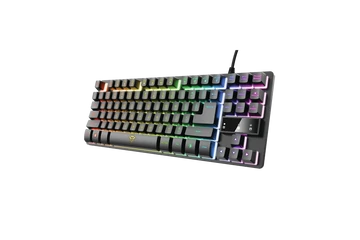 Trust Billentyűzet Gamer - GXT 833 Thado (RGB LED háttérvilágítás; TKL méret; USB; fekete; magyar)