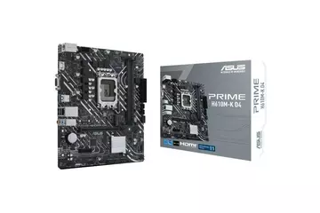 Asus Alaplap - Intel PRIME H610M-K D4 s1700 (H610, 2xDDR4 3200MHz, 4xSATA3, 1xM.2, HDMI+VGA)