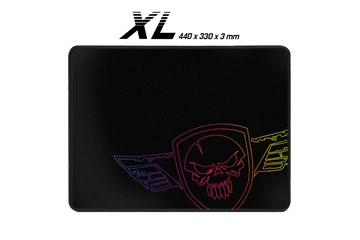 Spirit of Gamer Egérpad - Darkskull Mouse Pad - King Size (430 x 330 x 3mm; varrott szélek; fekete)