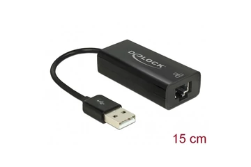 Delock Átalakító - 62595 (USB2.0 -> Lan RJ45, Fekete)