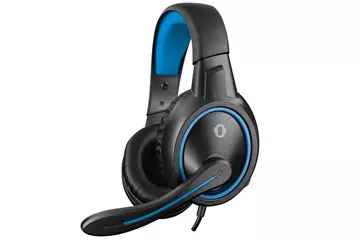 Snopy Fejhallgató - SN-GX1 ERGO Blue (mikrofon, 3.5mm jack, hangerőszabályzó, nagy-párnás, 2.2m kábel, fekete-kék)