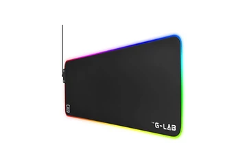 The G-Lab Egérpad - PAD RUBIDIUM (800x300x3mm; fekete, extra USB, vízálló, RGB LED)