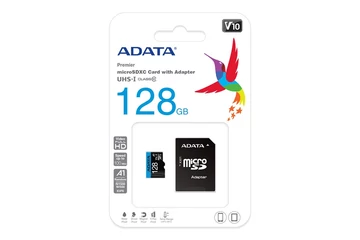 ADATA MicroSD kártya - 128GB microSDXC UHS-I Class10 A1 V10 (R/W: 100/25 MB/s) + adapter