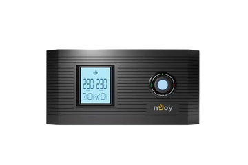 NJOY Inverter - Aira 1200 (2 Schuko, Szinusz hullám, Akku Támogatás: 40Ah-200Ah, AVR,  fekete)