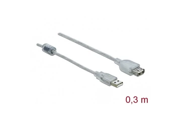Delock Kábel - 82244 (USB-A 2.0 -> USB-A 2.0 hosszabitó kábel, apa/anya, 0,3m)