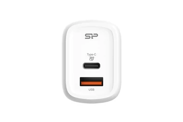 Silicon Power Telefon töltő - QM25, 1db Type-C + 1db USB-A QC3.0 (30W töltő, EU verzió)