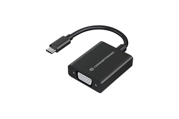Conceptronic Kábel - ABBY05B (USB-C to VGA, FullHD/60Hz, aluminium, fekete)