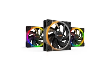Be Quiet! Cooler 12cm - LIGHT WINGS 120mm PWM Triple-Pack (RGB, 1700rpm, 20,6dB, fekete)