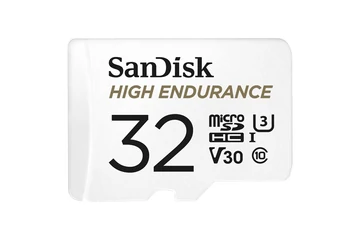 SanDisk MicroSD kártya - 32GB microSDHC High Endurance (100 MB/s, Class 10 U3, V30) + adapter