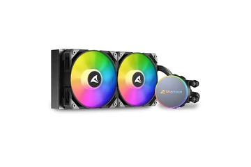 Sharkoon CPU Water Cooler - S70 RGB AIO 240mm (max. 35 dB (A); max. 131.93 m3/h; 2x12cm, A-RGB LED)