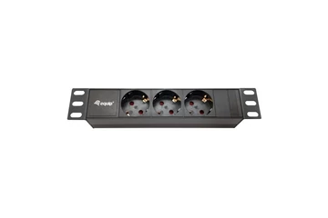 Equip Hálózati Elosztó - 333299 (Schuko, 3 Schuko, Rack 10", 1,8m kábel, fekete)