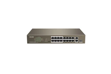 Tenda Switch PoE - TEF1118P-16-150W V3.0 (16x100Mbps; 2x1Gpbs; 1xSFP Combo; 16 af/at PoE+ port; 150W)