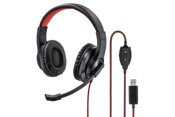 Hama Fejhallgató - 139927 HS-USB400 (hangerőszabályzó, USB-A, 2m, fekete)