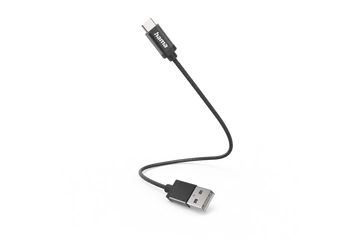 Hama Kábel - 201600 (USB-C/USB-A, USB 2.0, 0,2m, fekete)