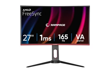 Rampage Monitor 27" - VOYAGER (VA, 165Hz, 1ms, 16:9, 1920x1080, 250cd/m2, 2xHDMI, DisplayPort, fekete, FreeSync, ívelt)
