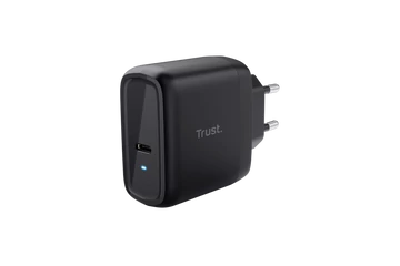 Trust Telefon töltő - Maxo (1port 65W USB-C; fekete; hálózati csatlakozó; telefon és notebook töltésére (5-20V))