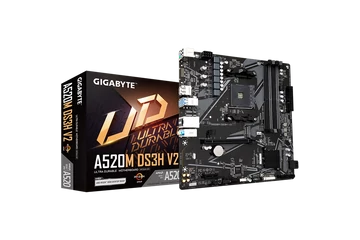 Gigabyte Alaplap - AMD A520M DS3H V2 AM4 (A520M, 4xDDR4 3200MHz, PCI-E, RAID, 4xSATA3, M.2, 6xUSB2.0, 6xUSB3.1)