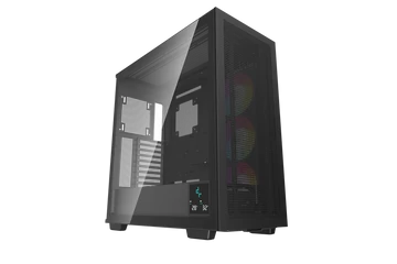 DeepCool Számítógépház - MORPHEUS (fekete, moduláris, 3x140mm ventilátor,Mini-ITX /M-ATX /ATX /E-ATX, 4xUSB3.0, 1xUSB-C)