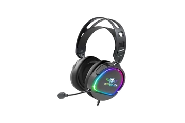 Spirit of Gamer Fejhallgató - PRO-H6 RGB Black (MultiPlatform, mikrofon, 3.5mm jack, hangerőszabályzó, 2m kábel, fekete)