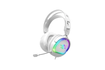 Spirit of Gamer Fejhallgató - PRO-H6 RGB White (MultiPlatform, mikrofon, 3.5mm jack, hangerőszabályzó, 2m kábel, fehér)