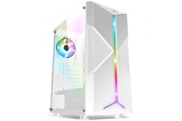 Spirit of Gamer Számítógépház - CLONE 3 White (fekete, ablakos, 8x12cm ventilátor, alsó táp,  ATX, 1xUSB3.0, 2xUSB2.0)