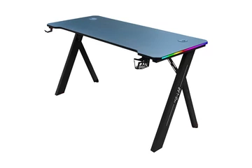 The G-Lab Gamer Asztal - K-DESK SULFUR (120x60cm, fém, pohártartó, fejhallgatótartó, fekete, RGB LED)