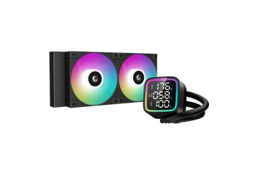DeepCool CPU Water Cooler - LD240 (max 21dB; max. 122,39 m3/h; 2x12cm, LED kijelző, fekete)