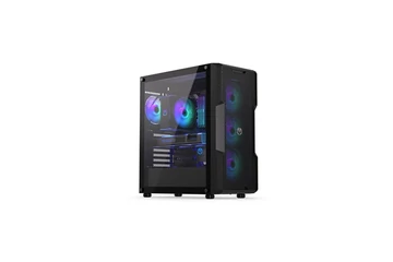 Endorfy Számítógépház - Regnum 400 ARGB (ATX /micro ATX/ITX, 2xUSB3.0, 4x12cm LED ventilátor, ablakos, fekete)