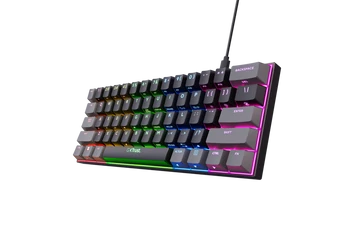 Trust Billentyűzet Gamer - GXT867 Acira (Kompakt; Mechanikus, Outemu Red switch; RGB LED; USB; fekete; angol)