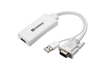 Sandberg Kábel Átalakító - VGA+Audio to HDMI Converter