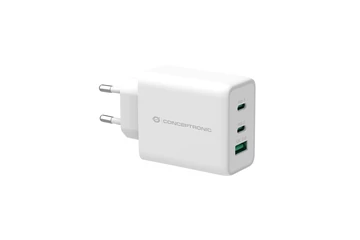 Conceptronic telefon töltő adapter - ALTHEA12W (2xUSB-C+USB-A, 65W, fehér)