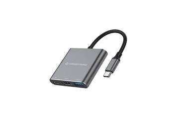Conceptronic Notebook Dokkoló - DONN18G (USB-C to HDMI/USB-C PD/USB 3.0)