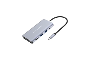 Conceptronic Notebook Dokkoló - DONN20G (USB-C to HDMI/VGA/USB-C PD/USB 3.0/SD/TF/GbE/AUX)