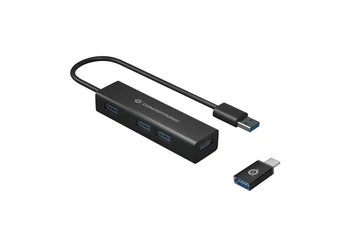 Conceptronic USB Hub - HUBBIES06B (4 Port, USB3.0, fekete)