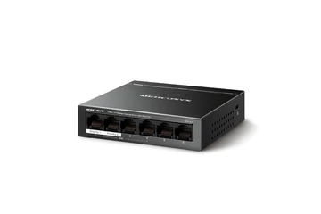 Mercusys Switch  PoE - MS106LP (6 port 100Mbps; 4 af/at PoE+ port; 40W; 250m; fém ház)