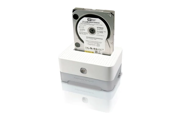 Conceptronic HDD/SSD Dokkoló - CHDDOCKUSB3 (1 fiók, USB3.0, 2,5/3,5", fehér/ezüst)