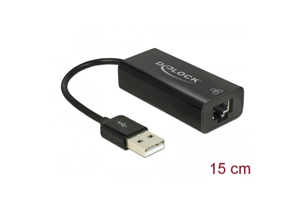 Delock Átalakító - 62595 (USB2.0 -> Lan RJ45, Fekete)